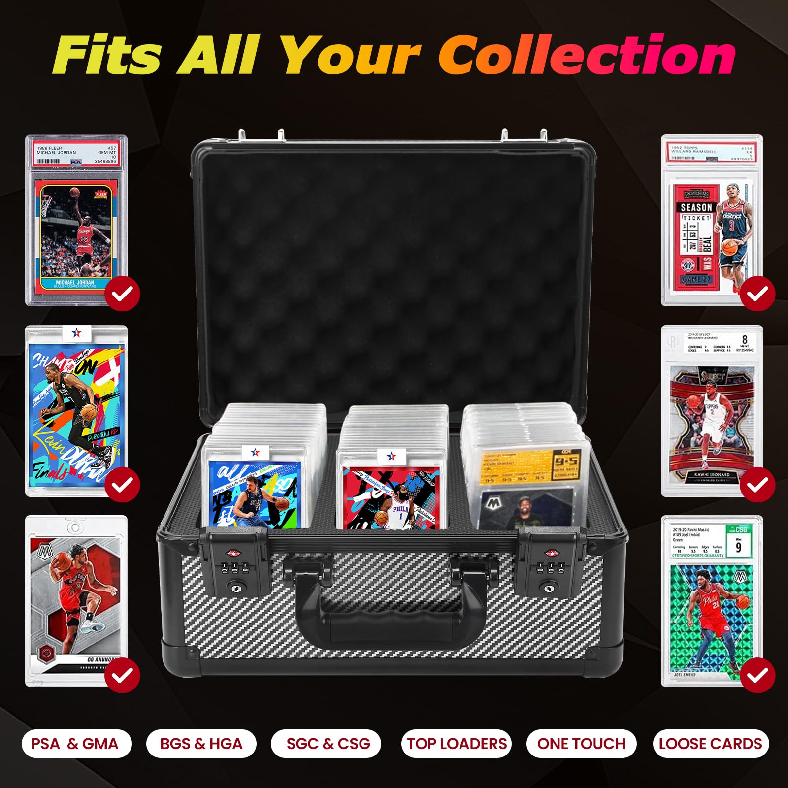 Amazon.com: ZINHO Graded Card Case Upgraded Sports Card Storage